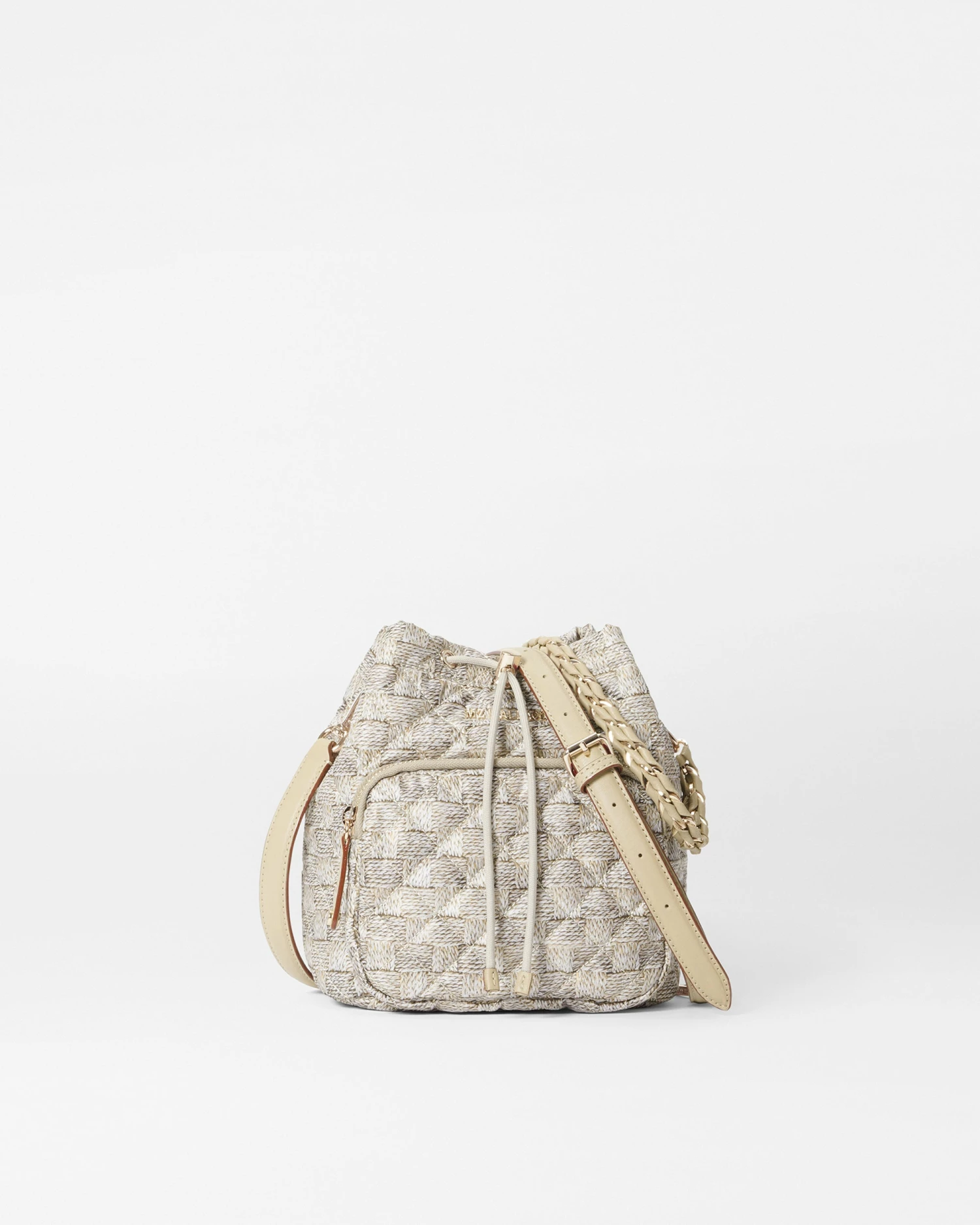 Small Jute Crosby Drawstring Bucket Bag