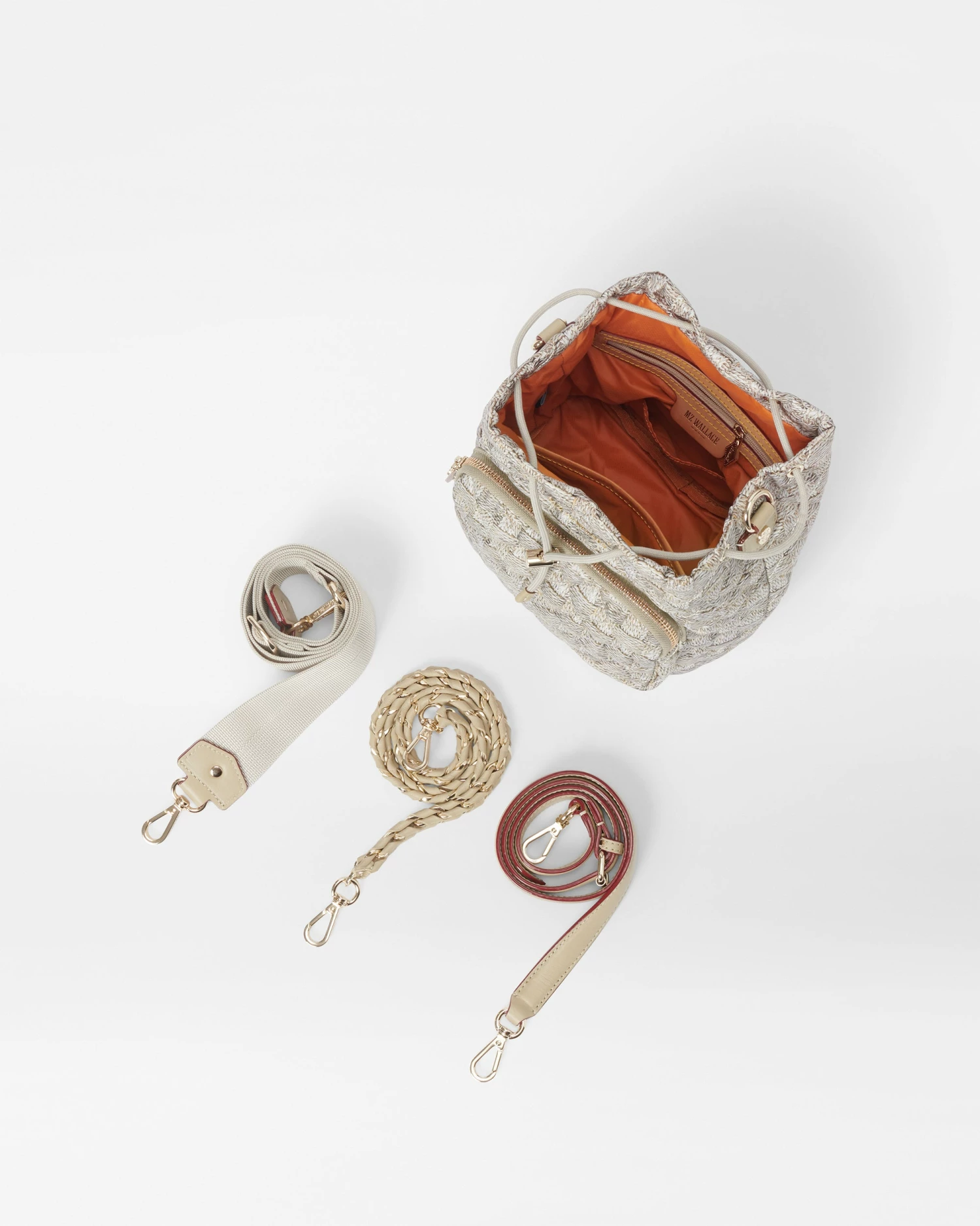 Small Jute Crosby Drawstring Bucket Bag - Image 6