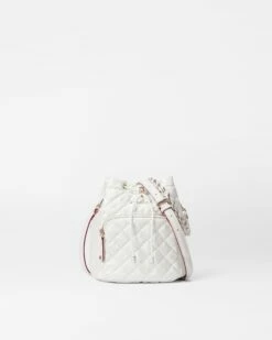 Pearl Metallic Crosby Drawstring Bucket Bag
