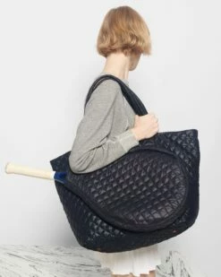 Black Tennis Large Metro Tote Deluxe