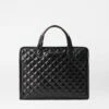 Quilted Black Leather Medium Metro Box Tote