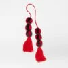 Cherry/Denim Bicolor Pom Pom Tassel