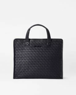 Black Medium Woven Box Tote
