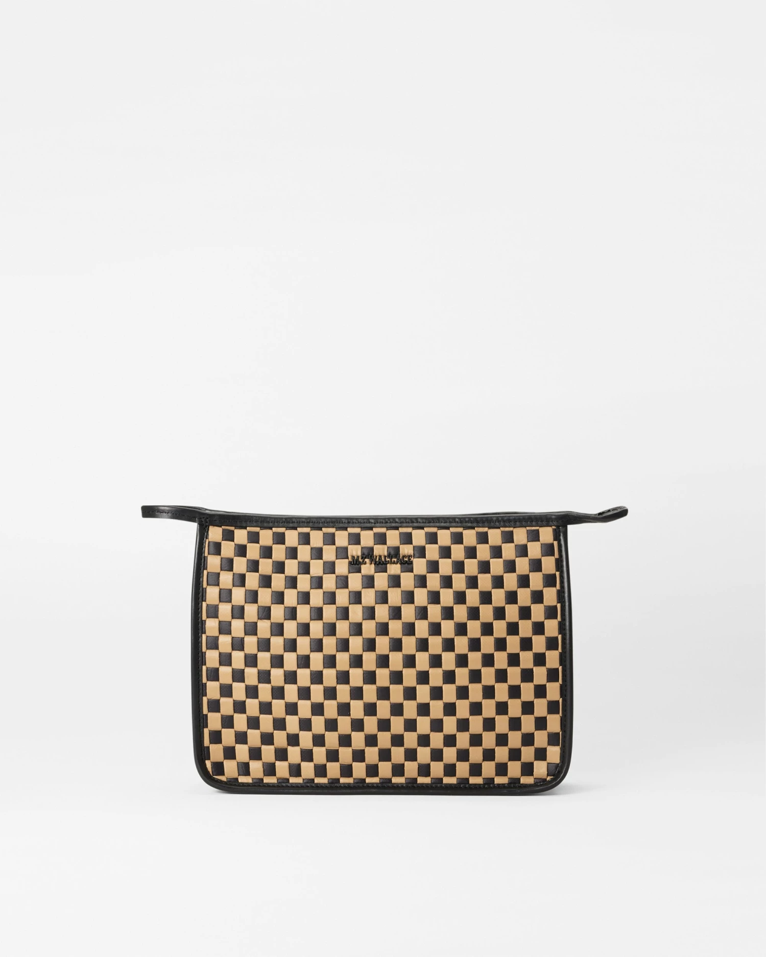 Camel & Black Woven Clutch