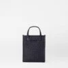 Black Micro Woven Box Tote