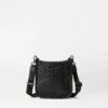 Black Leather Small Woven Box Crossbody