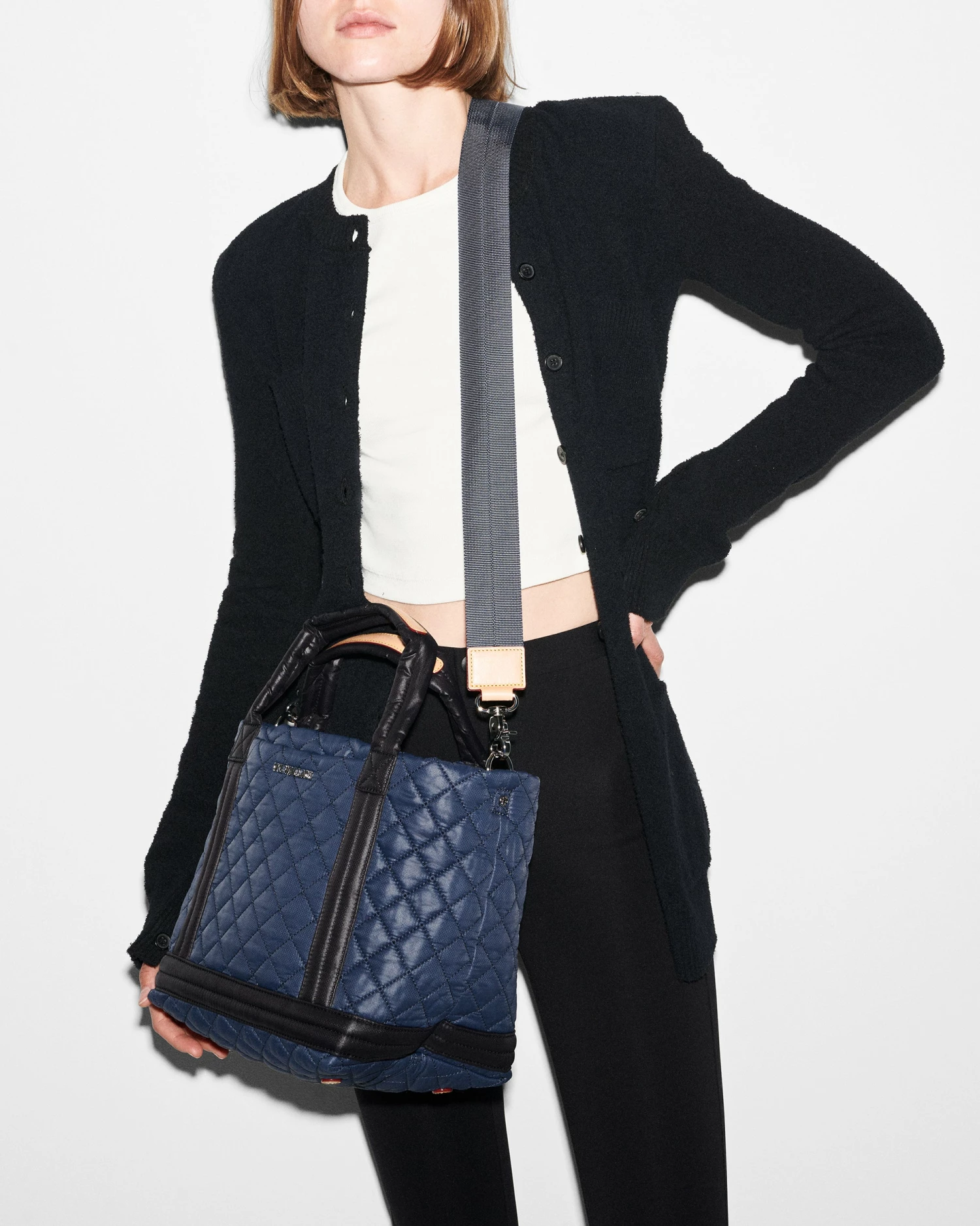Navy & Black Small Empire Tote - Image 5